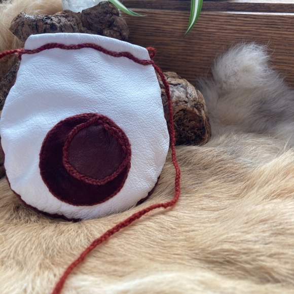 Little bag, Blood moon leather witches pouch handcrafted - Picture 6 of 12